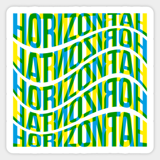 Horizontal Waves Typography (Blue Yellow Green) Sticker